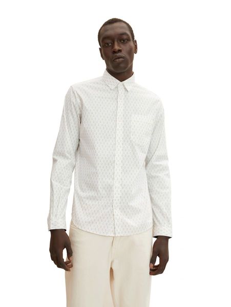 Tom Tailor Shirt with allover print  - white (30153)