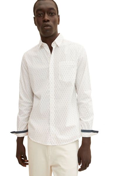Tom Tailor Shirt with allover print  - white (30153)