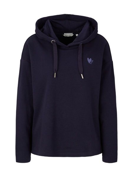 Tom Tailor Hoodie with embroidery and organic cotton - blue (10302)