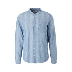 Q/S designed by Extra slim: linen blend shirt - blue (64G0)
