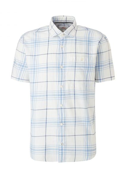 s.Oliver Red Label Regular: Short sleeve shirt with a shark collar - white/blue (02N5)