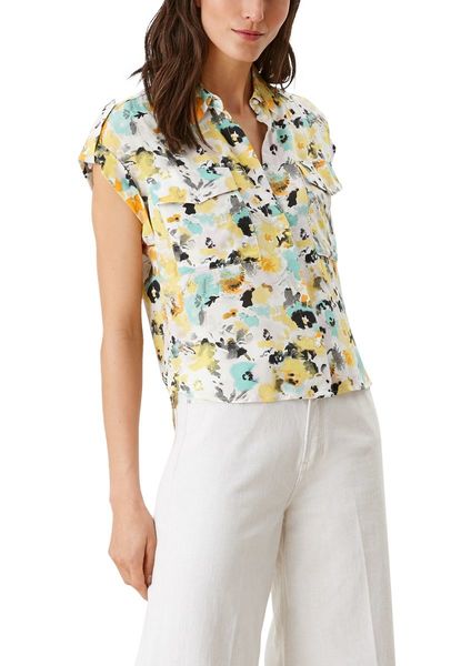 s.Oliver Red Label Dobby blouse with an all-over print - beige (02A0)