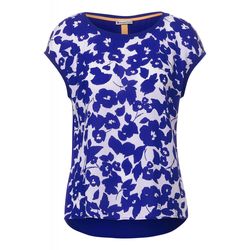 Street One T-Shirt mit Blumen Print - blau (23800)