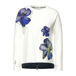 Cecil Sweatshirt mit Blumenprint - weiß (33474)