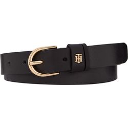 Tommy Hilfiger Leather belt with monogram - black (BDS)