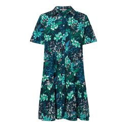 Tommy Jeans Shirt dress with tropical print - green/blue (0H7)
