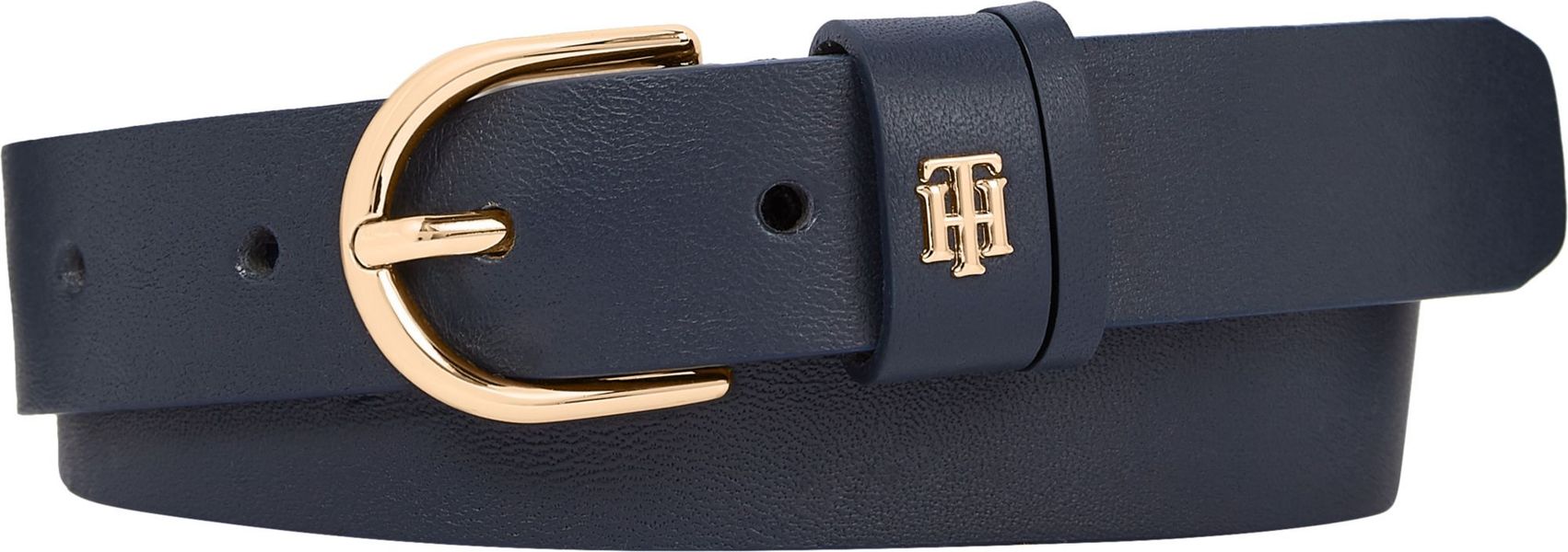 Tommy Hilfiger Leather belt with monogram - blue (DW5)