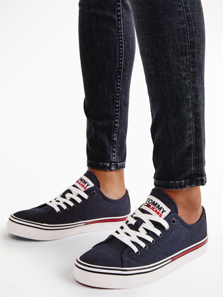 Tommy Jeans Essential Low-Top Canvas-Sneaker - blau (C87)