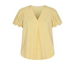 Nümph T-shirt with lace pattern - Nuantonie - yellow (1031)