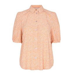 Nümph Short sleeve blouse with puff sleeves - Nuchanah - orange (1034)