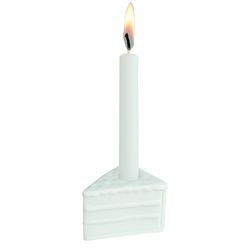 Räder Candlestick with candle (Ø4,5x3,5cm) - white (0)