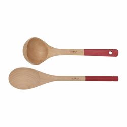 Cookut Wooden spoon and ladle - red/beige (00)