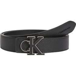 Calvin Klein Jeans Leather belt with logo - black (BDS)