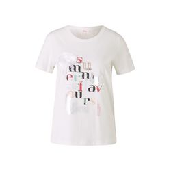 s.Oliver Red Label T-shirt with printed lettering - beige (02D3)