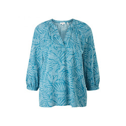 s.Oliver Red Label Tunic blouse with a leaf print - blue (68A0)