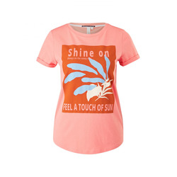 Q/S designed by T-Shirt mit Frontprint  - orange (20D0)