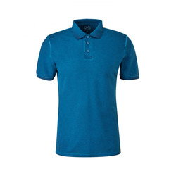 Q/S designed by Cold dye look polo shirt - blue (6479)