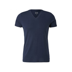 Q/S designed by T-shirt en jersey avec encolure en V - bleu (5978)