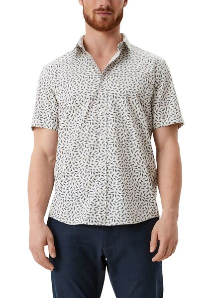 s.Oliver Red Label Fashionable short sleeve shirt with an all-over print | - white (03A1)