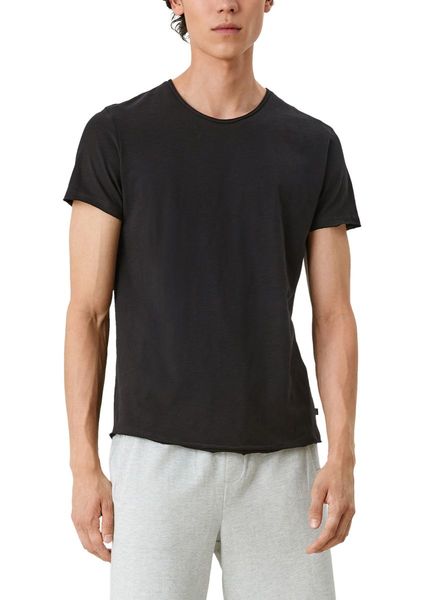 Q/S designed by Slim fit : T-shirt en laine flammée - noir (9999)