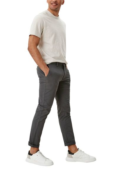 s.Oliver Red Label Slim fit: cotton twill chinos - Austin - gray (9824)