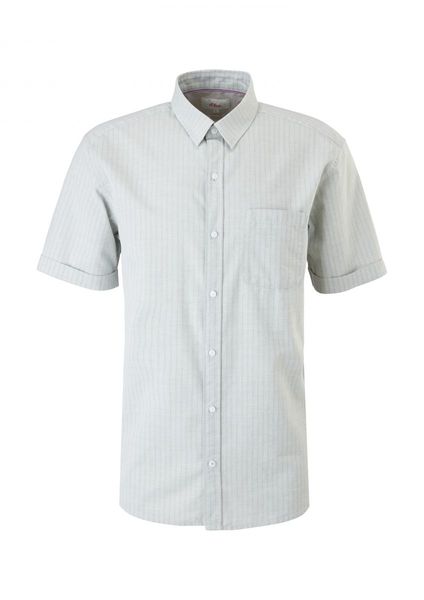 s.Oliver Red Label Regular fit: short sleeve shirt in a linen blend - green (7814)
