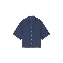 Marc O'Polo Blouse in mixed materials - blue (877)