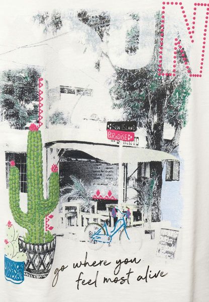 Cecil T-shirt avec photo imprimée - blanc (33474)