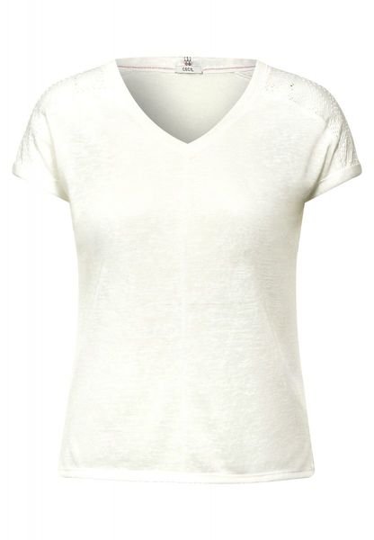 Cecil T-shirt avec col en V - blanc (13474)