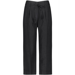 Taifun 3/4 length linen pants  - black (01100)