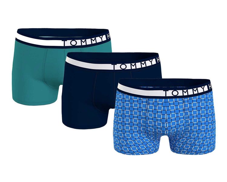 Tommy Hilfiger Lot de 3 boxers à logo sur la ceinture - vert/bleu (0S1)