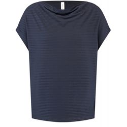 Gerry Weber Casual Shirt mit Wasserfallausschnitt EcoVero - blau (80890)