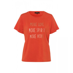 More & More Shirt mit Glanzschrift  - orange (0432)
