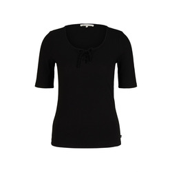 Tom Tailor Denim T-Shirt mit Schnürung  - schwarz (14482)