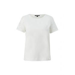comma Jersey top with lace details - white (0120)