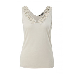 comma Top with a decorative border - beige (8016)