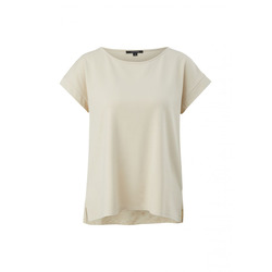 comma T-shirt with a broderie anglaise yoke - beige (0810)