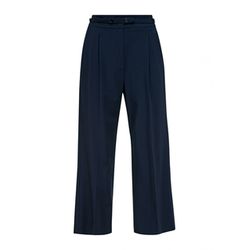 comma Regular : pantalon 7/8 en viscose stretch - bleu (5876)