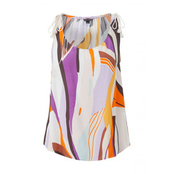 comma Top with an abstract all-over pattern - orange/purple (88B0)