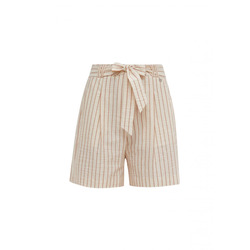 comma Regular fit: shorts stripes and a bow - brown (87G1)