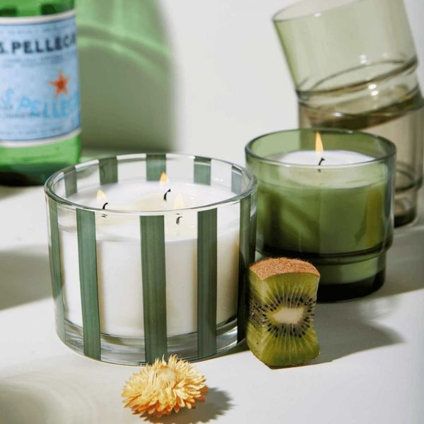 Paddywax Candle with lid (Ø11,5x8,50cm) - lime - green/beige (00)