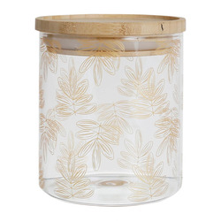 SEMA Design Pot Flaural doré en verre avec couvercle en bambou - gold (00)