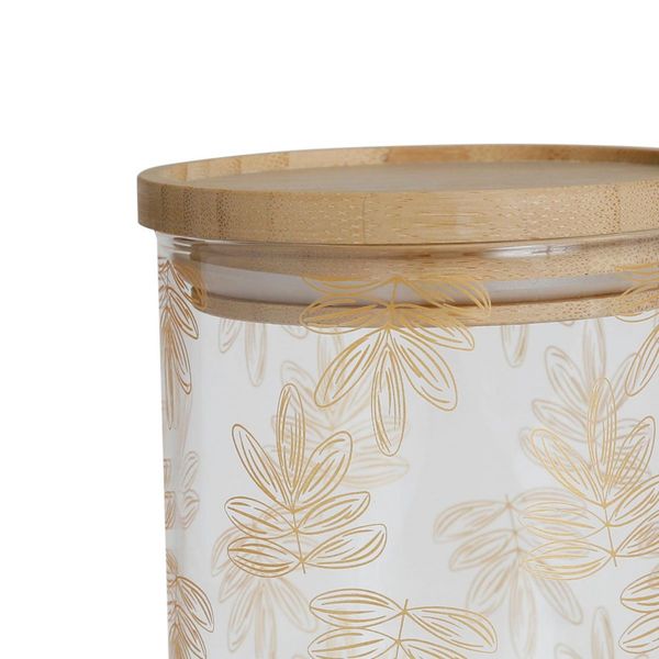 SEMA Design Pot Flaural doré en verre avec couvercle en bambou - gold (00)