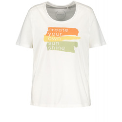 Samoon T-shirt avec impression de mots GOTS - blanc (09702)