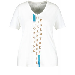 Samoon T-shirt avec impression sur le devant Coton bio GOTS - blanc (09702)