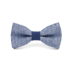 Mr. Célestin Linen and cotton bow tie - Hydrangea - blue (BLUE)