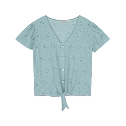 Esqualo Top with embroidery anglaise - blue (630)