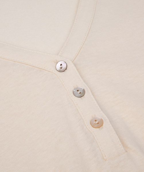 Esqualo T-shirt en lin avec fermeture à boutons - beige (122)