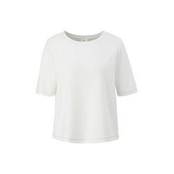 s.Oliver Black Label T-shirt with glitter stitching - beige (0200)