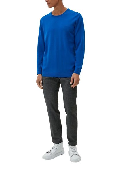 s.Oliver Red Label Knit sweater with logo embroidery - blue (5621)